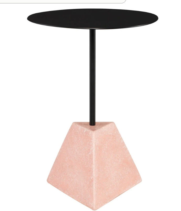 TABLE D’APPOINT DESIGN PYRAMIDE NOIR & ROSE