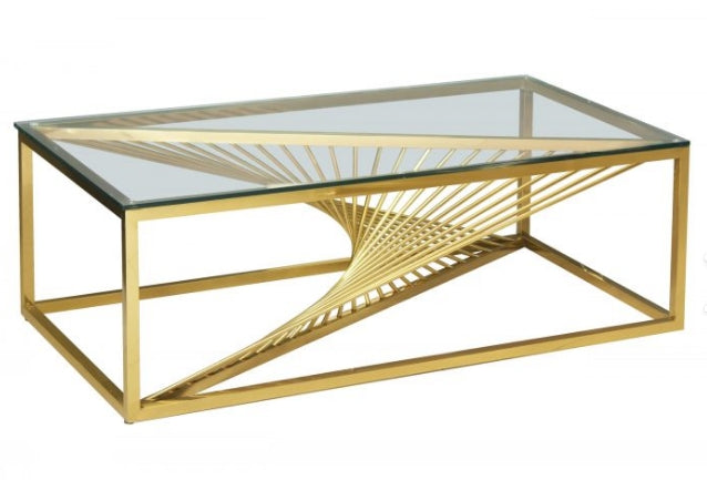 TABLE BASSE GLASS/ GOLD