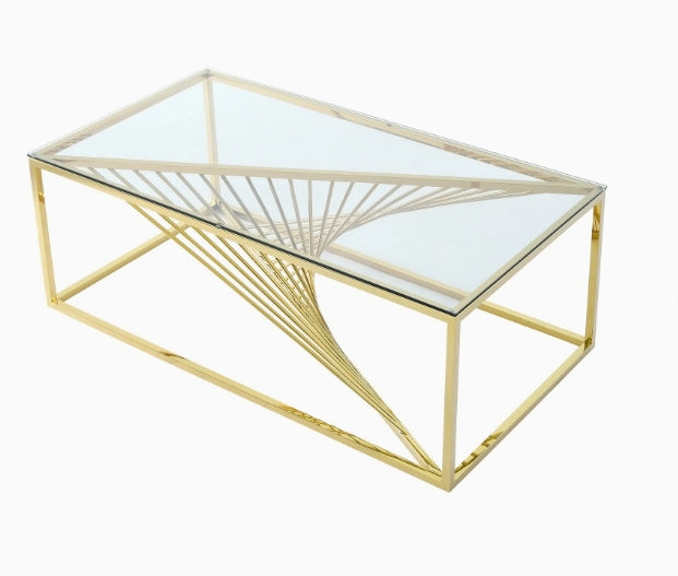 TABLE BASSE GLASS/ GOLD