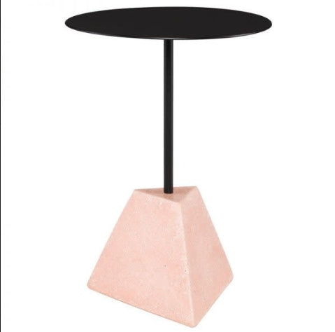 TABLE D’APPOINT DESIGN PYRAMIDE NOIR & ROSE