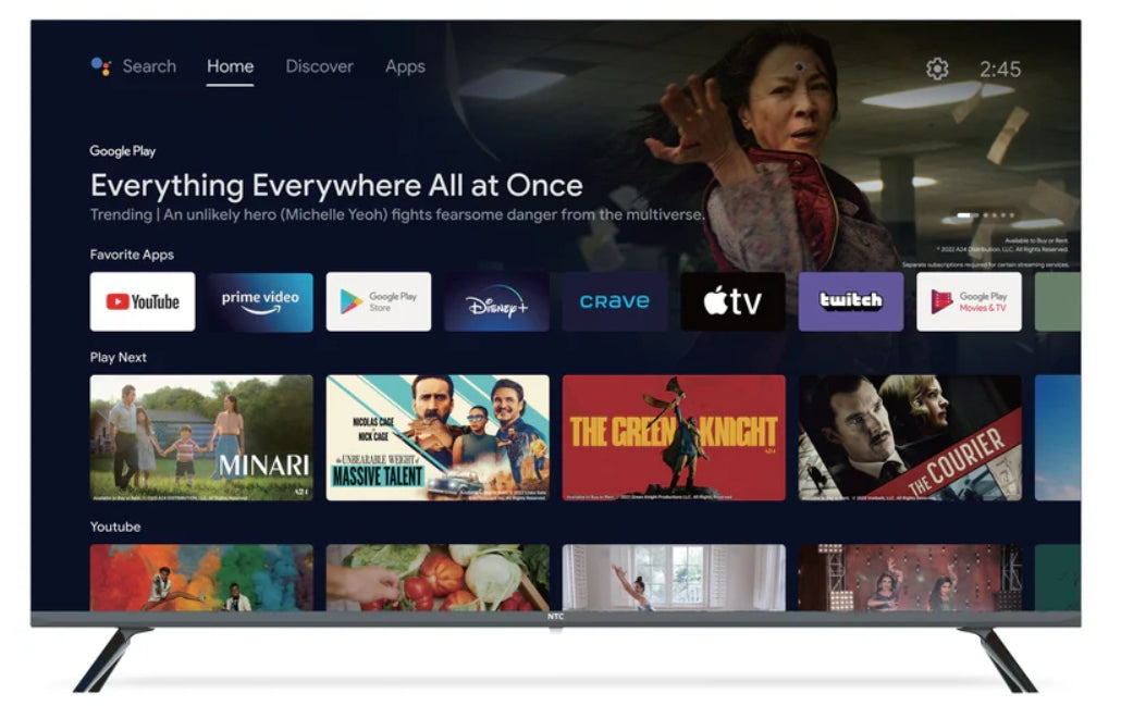 Téléviseur intelligent NTC UHD de 55 po avec Android