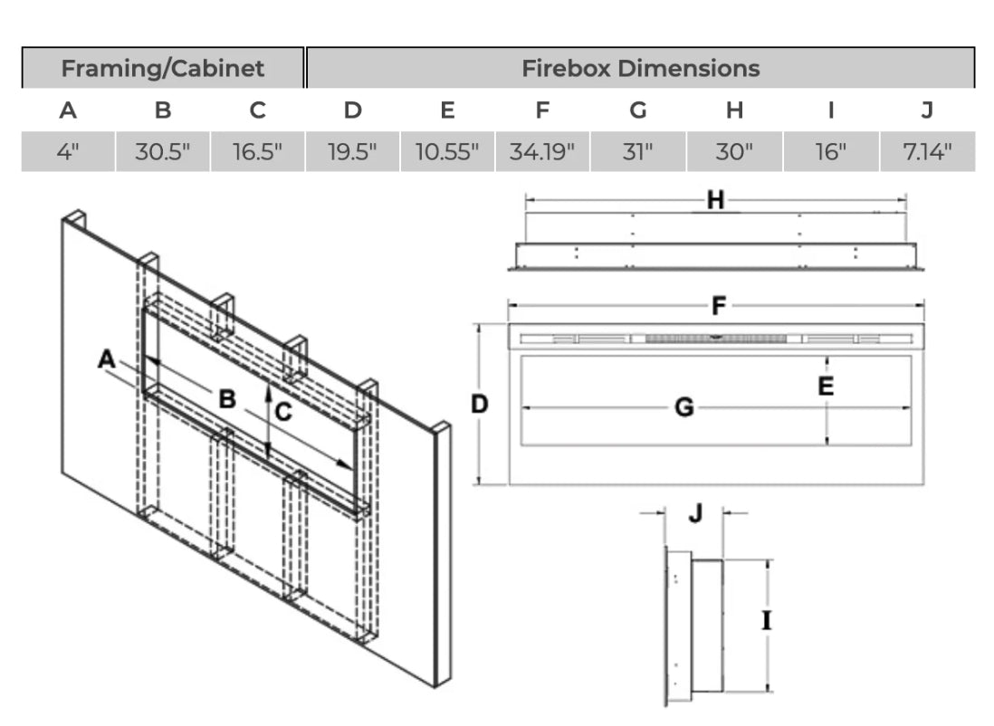 FIREPLACE ELECTRIC LINEAIRE