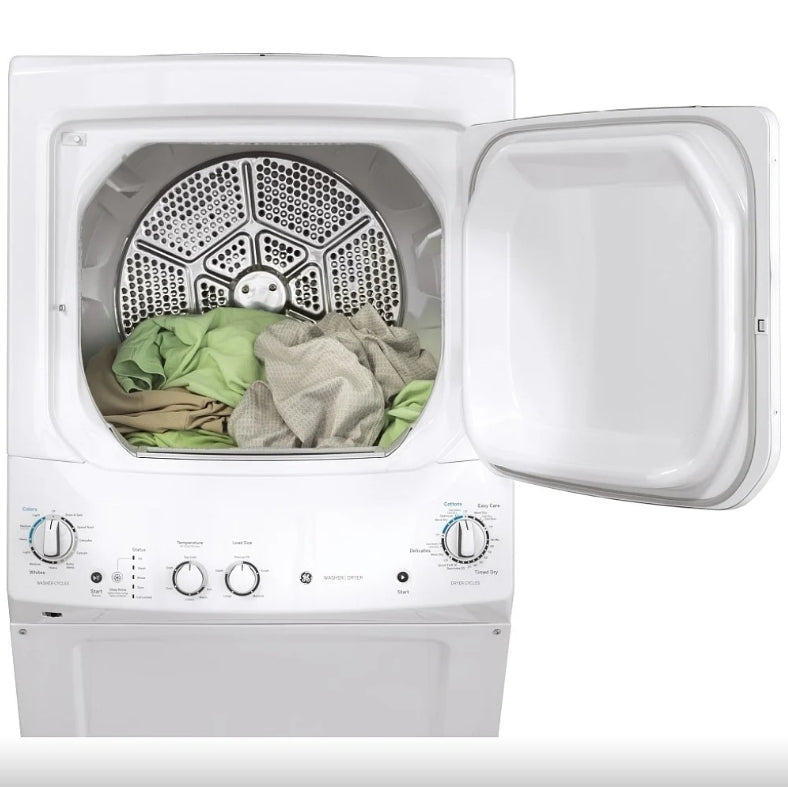 LAUNDRY CENTER 27"/ WHITE - TOP LOAD WASHER & DRYER- GE -GUD27ESMMWW