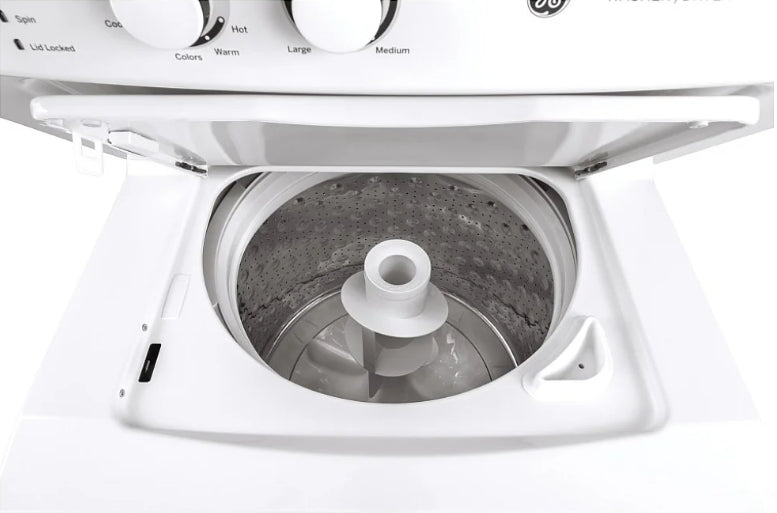 LAUNDRY CENTER 27"/ WHITE - TOP LOAD WASHER & DRYER- GE -GUD27ESMMWW