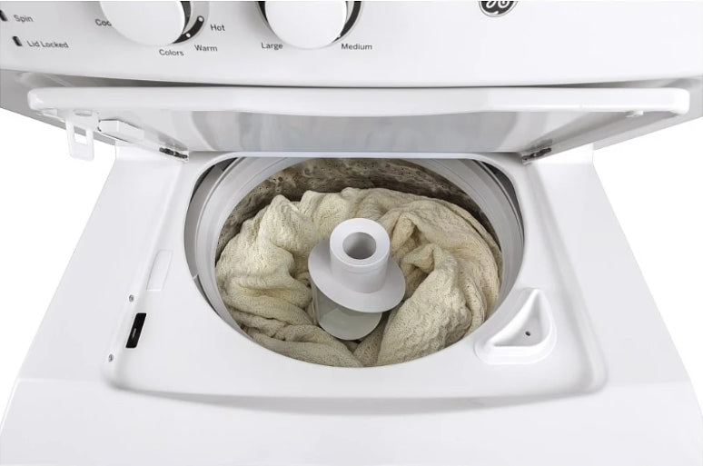 LAUNDRY CENTER 27"/ WHITE - TOP LOAD WASHER & DRYER- GE -GUD27ESMMWW